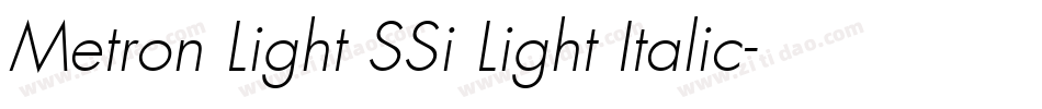 Metron Light SSi Light Italic字体转换